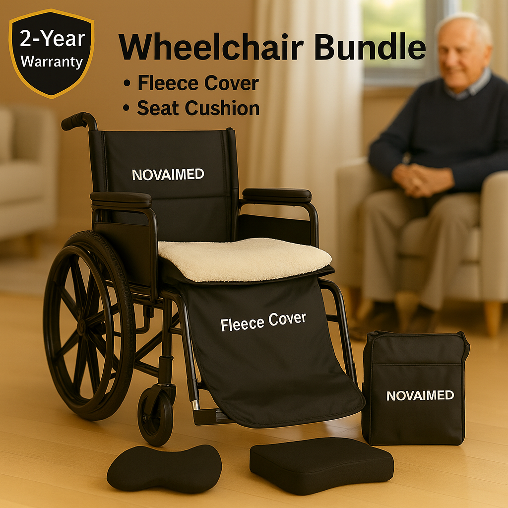 NovaiMed® Wheelchair Care Package – Full Bundle with Cushion, Blanket & Bag – Trusted by UK Care Homes