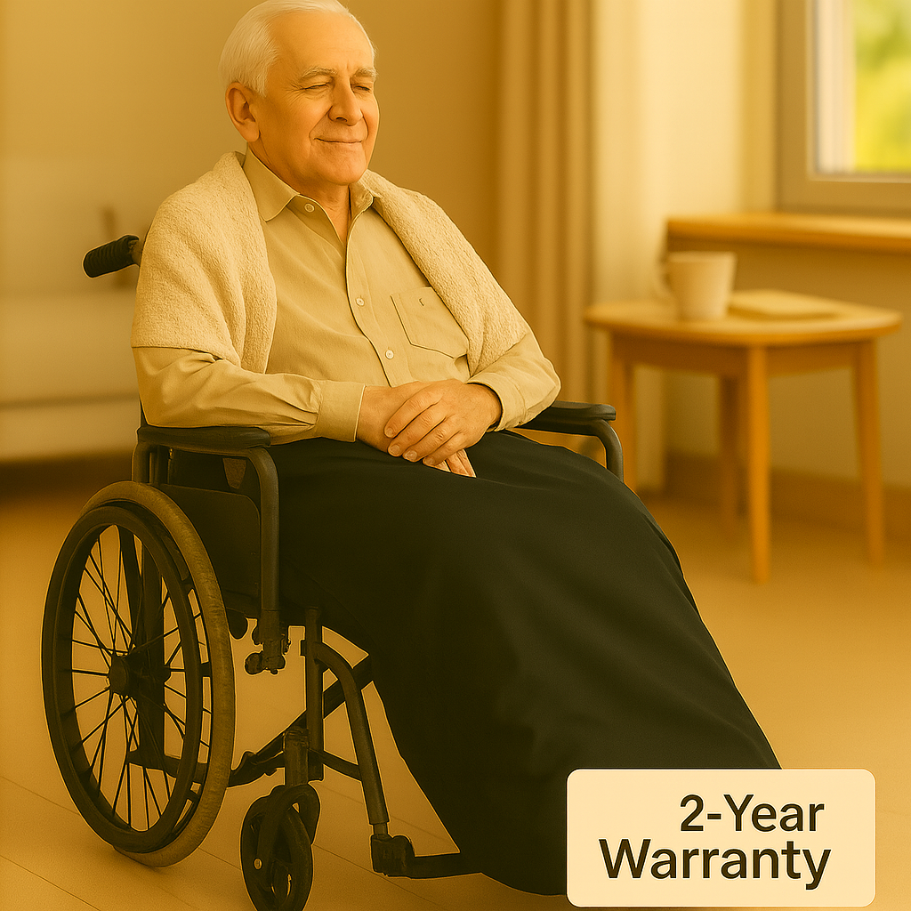 Wheelchair Blanket with Fleece Lining – Waterproof, Windproof & Warm Leg Cover with Storage Pocket – Novaimed
