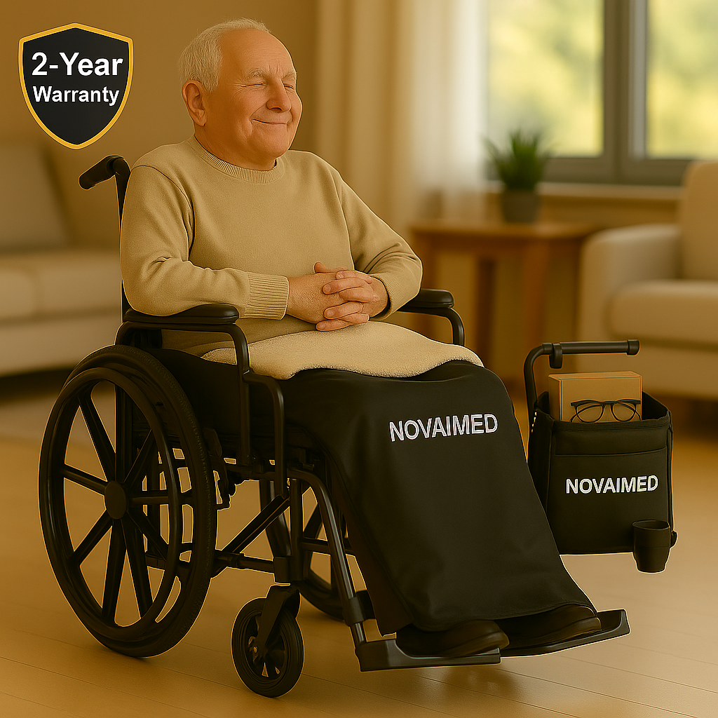 NovaiMed® Wheelchair Care Package – Full Bundle with Cushion, Blanket & Bag – Trusted by UK Care Homes